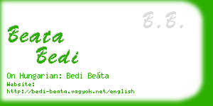 beata bedi business card